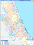 Deltona-Daytona Beach-Ormond Beach Metro Area Wall Map Color Cast Style